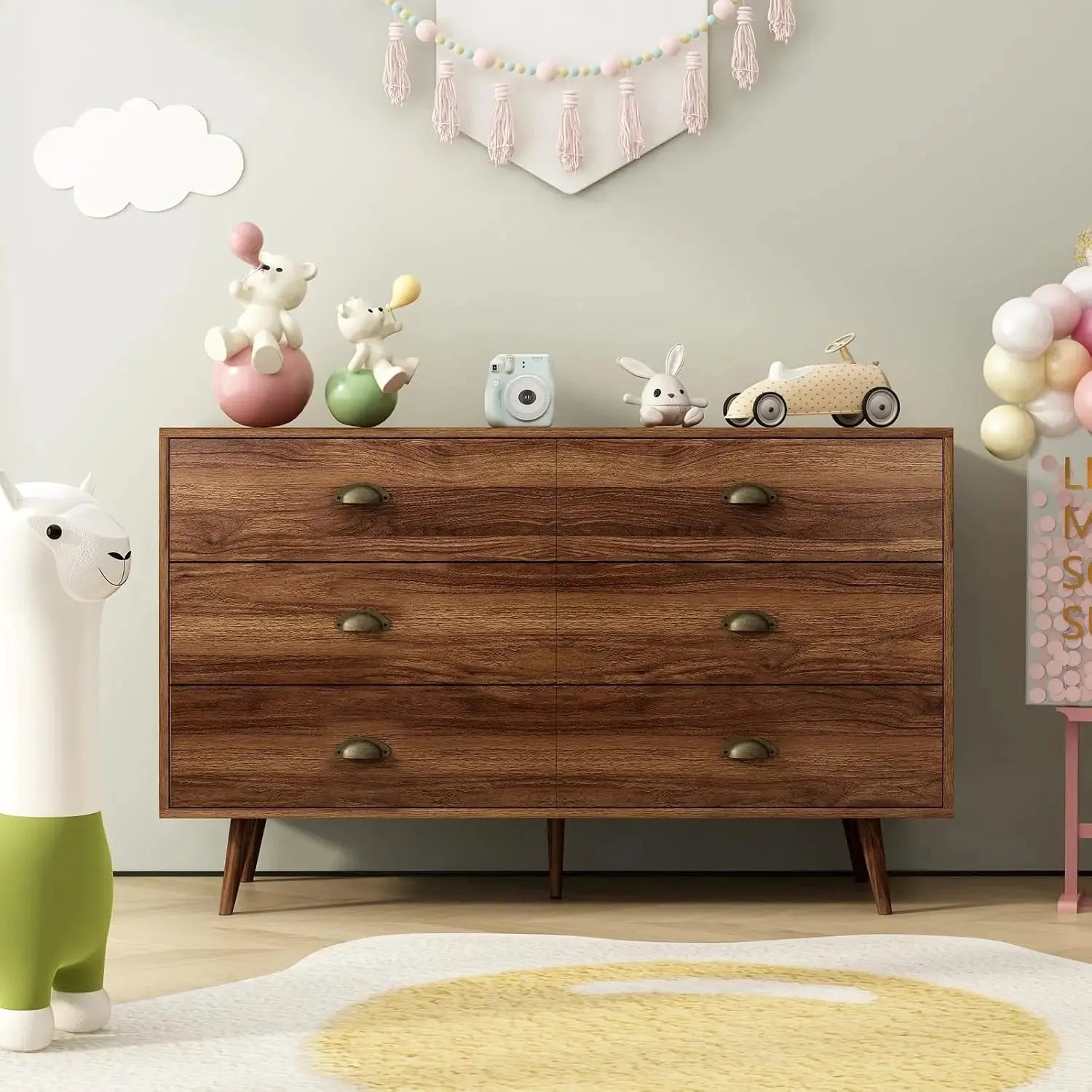 Brown 6 Drawer Dresser-Berkana Home | Walnut Brown Dresser Brown 6 Drawer Dresser-Berkana Home | Walnut Brown Dresser