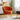 Modern Velvet Seashell Accent Chair with Petal - Back & Gold Legs for Living Room, Bedroom or VanityOrange - Berkana Home